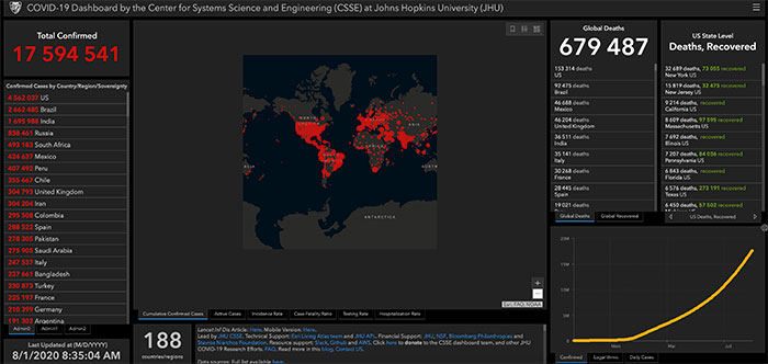 कोरोनावायरस- विश्व-मानचित्र